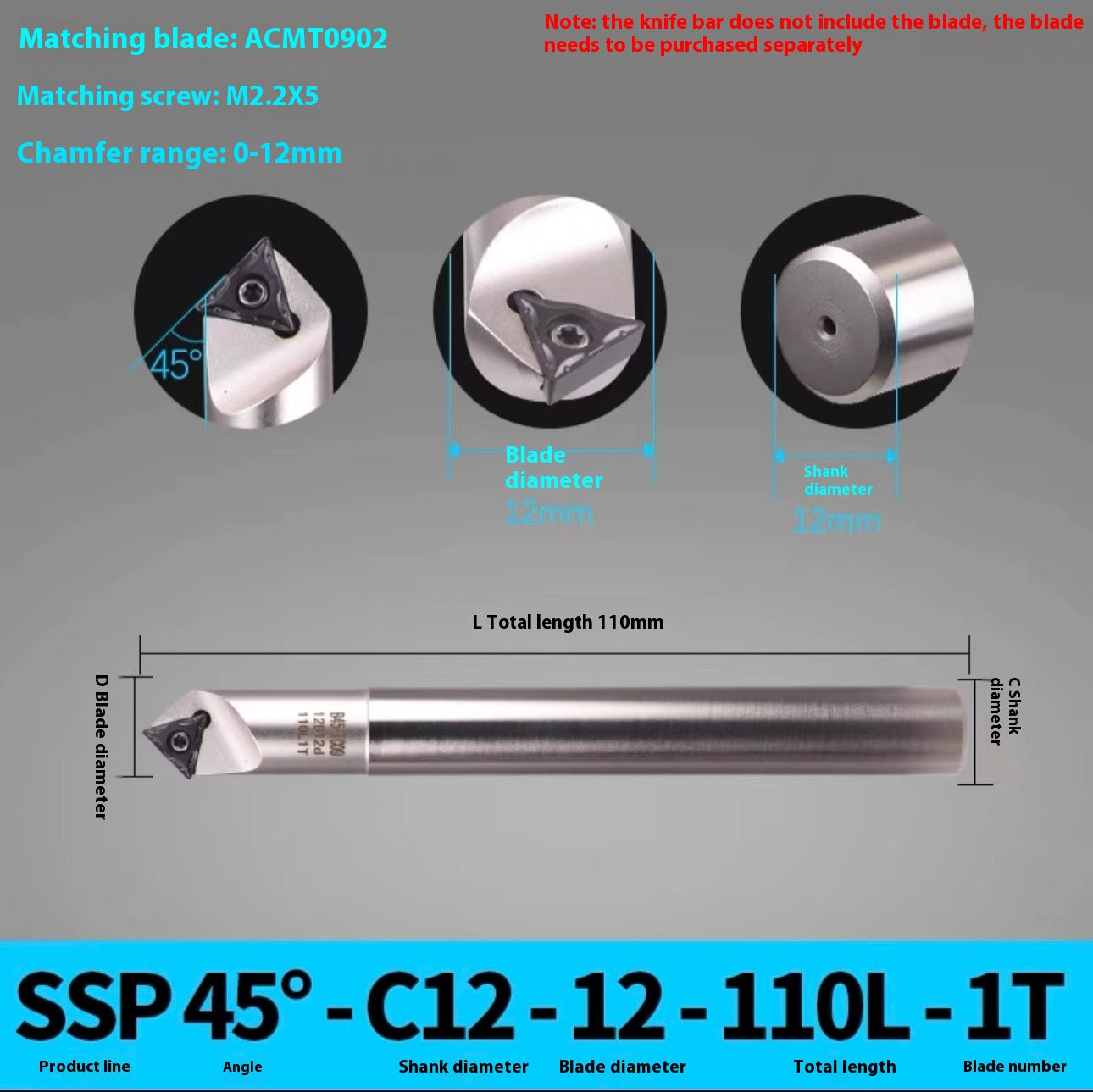 1144-Shedding type fixed-point chamfering cutter 30 degree 45 degree 60 degree chamfering cutter bar SSK/SSP/TCM/SSY/SSO/SSH Shandong Denso Pricision Tools Co.,Ltd.